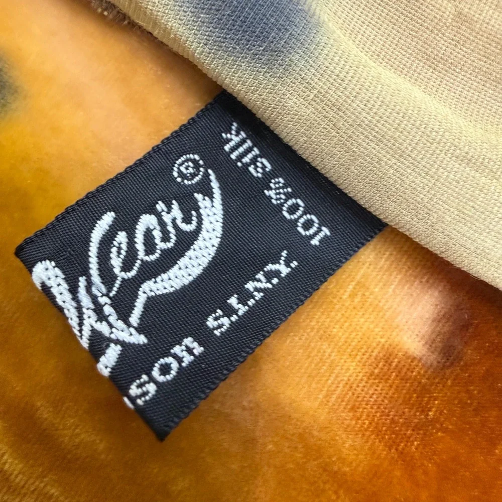 Vintage Hand Painted Silk Velvet Scarf Art to Wear Artsy Scandi Lagenlook